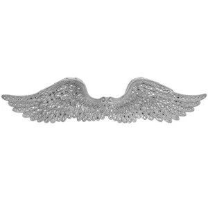 image of Silver Art Angel Wings Ornament