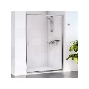 image of Aqualux Shine 6 Sliding Shower Door 1000mm Wide Silver Frame - Clear Glass