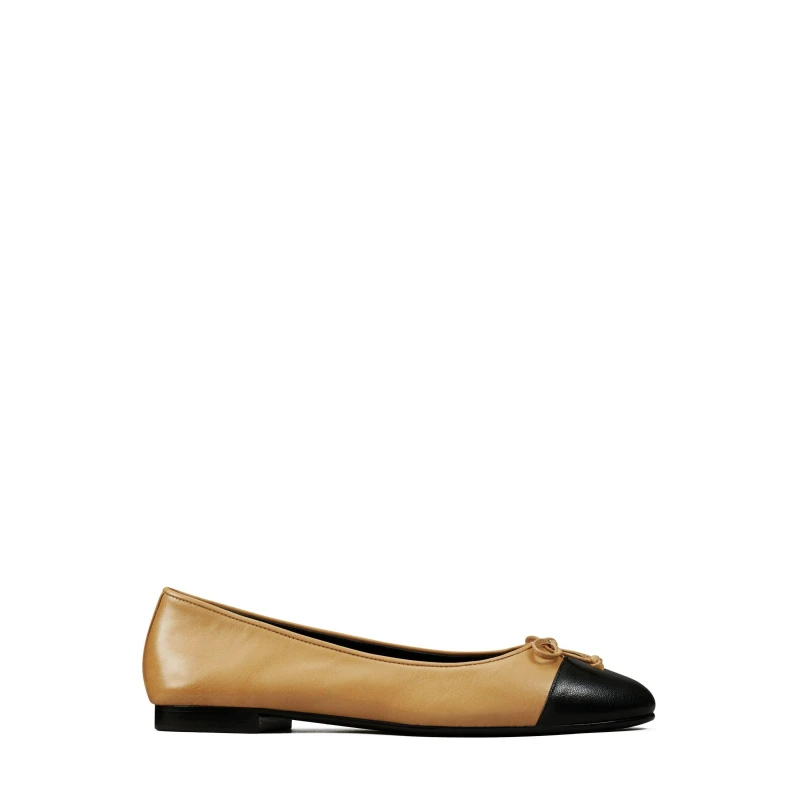 Image of Tory Burch Womens Bow Logo Slip On Ballet Flats