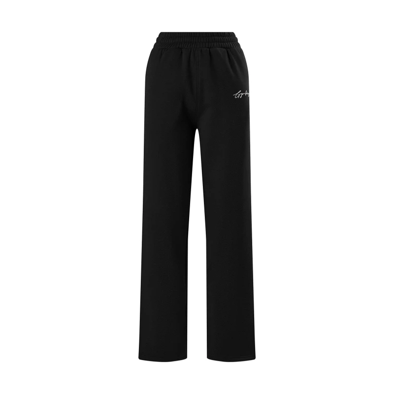 Image of Gym King Womens Reset High Waisted Cotton Open Hem Joggers Black female 8 (XS)
