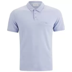 image of American Vintage Mens Pocket Detail Polo Shirt - Sky - M - Blue