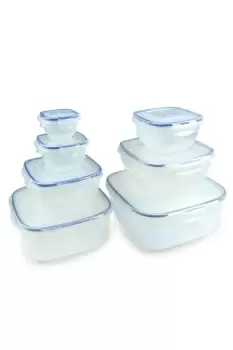 image of Lock N Lock 7 Piece Square Nestable Space Saver Set - Clear