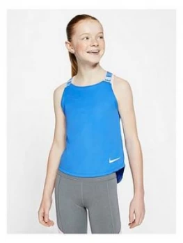 image of Nike Dry Older Girls Elastika Training Vest - Blue/Grey