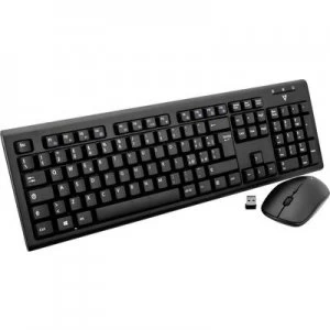 Image of V7 Videoseven CKW200IT Radio Keyboard and mouse set Splashproof Italian, QWERTZ Black