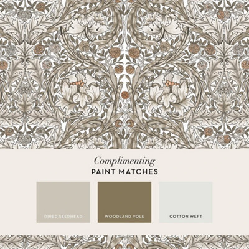 Image of William Morris at Home African Marigold Neutral Fixed Size Mural - Multi Multi One Size