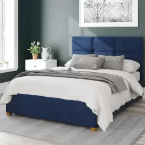 image of Caine Plush Velvet Ottoman Bed Frame Navy