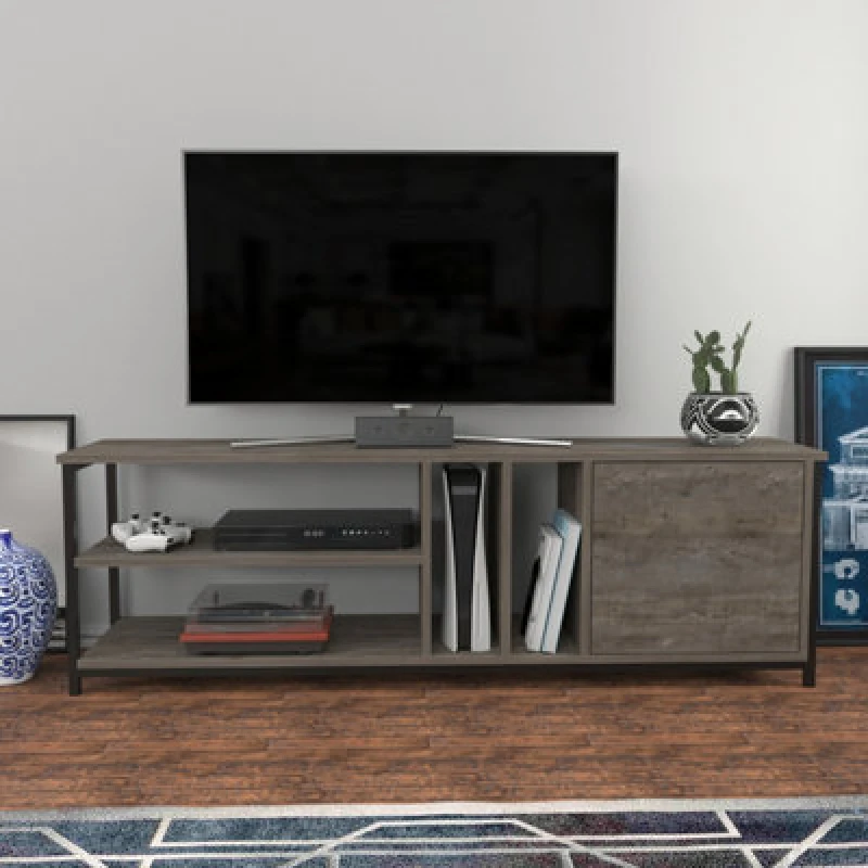 Image of Decorotika Oneida TV Stand TV Unit For Tv's Up To 72" Black Wenge