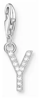 Image of Thomas Sabo 1962-051-14 Charm Pendant Letter Y With White Jewellery
