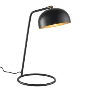 Image of Table Lamp - Matt Black & Antique Brass Paint - 10W LED E27 - Complete Lamp