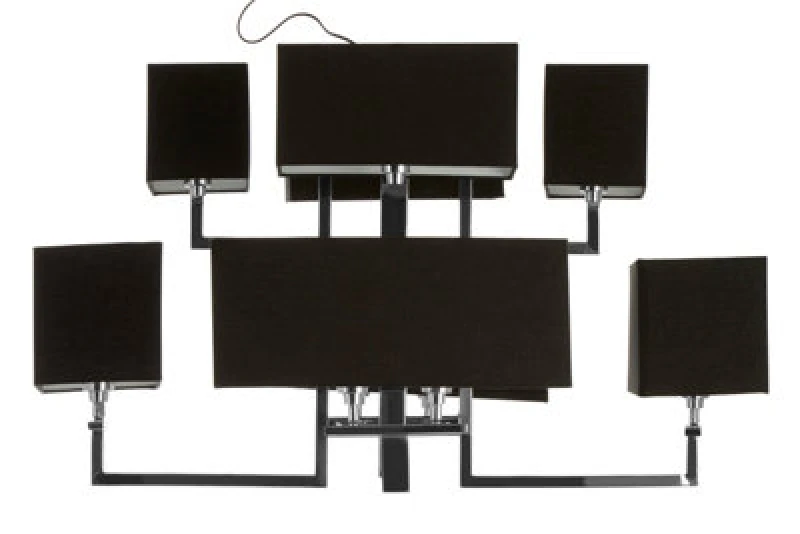 Image of Orsina 12 Bulb Pendant Light, Monochrome Stainless Steel Pendant With High Gloss Nickel Finish, Acrylic Shades