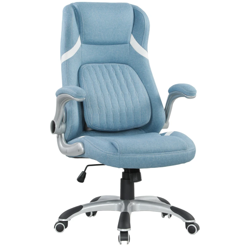 Image of VINSETTO VINSETTO High Back Executive Office Chair w/ Adjustable Lumbar Flip-up Arms in Black One Size Unisex 5063603046412