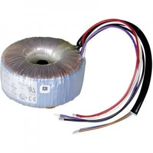 Image of Toroidal core transformer 1 x 230 V 2 x 9 V AC 75 VA 4.17 A