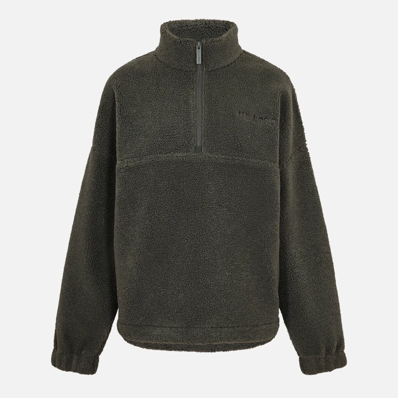Image of USA Pro Borg Quarter Zip Fleece Womens Muted Khaki female 8 (36)