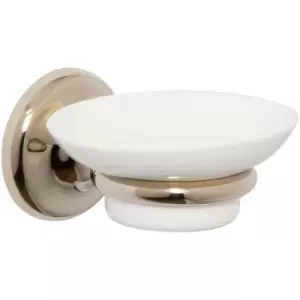 Image of Croydex Flexi-Fix Grosvenor Soap Dish and Holder, Gold
