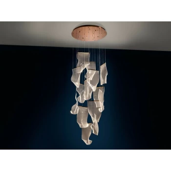 image of Schuller Lighting - Schuller Velos - Pendant Light Cluster Drop, Micro Printed, Rose Gold