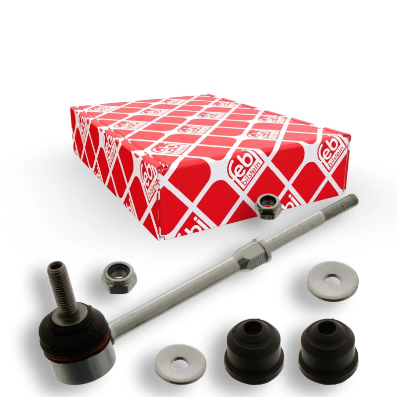 Image of FEBI BILSTEIN 39835 Anti-roll bar link Rear Axle Right, with rubber mounts, with washers Link Stabiliser (3229)