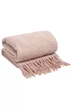 image of Teased Wool Soft Knit Tassel Fleece Throw Blanket