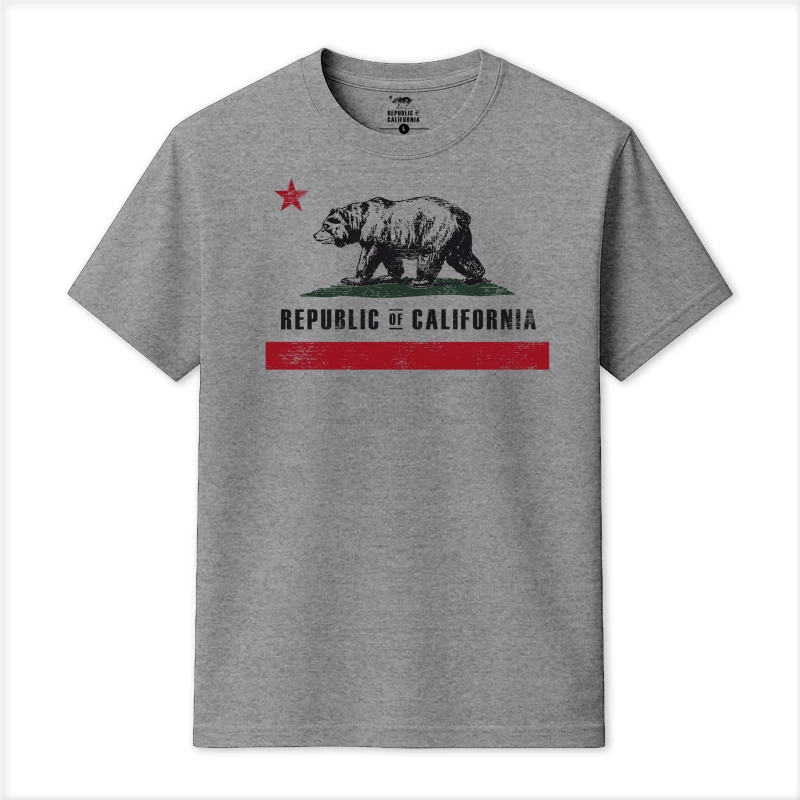 Image of Republic of California Old Flag T-Shirt Grey Marl male Small