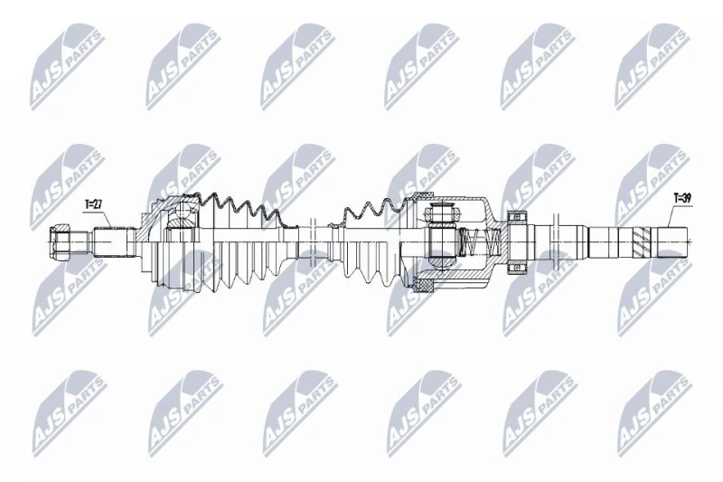 Image of NTY NPW-RE-185 Drive shaft Manual Transmission, Front Axle Right Drive Shaft (13)