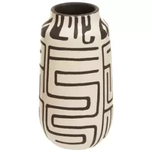 Image of Olivia's Abstract Pattern Vase White & Black Large