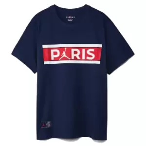 Image of 2021-2022 PSG Wordmark Tee (Navy)