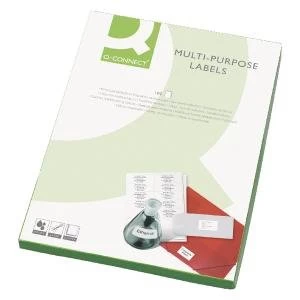 Image of Q-Connect Multipurpose Labels 139x99mm 4 Per Sheet White Pack of 400