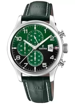 Image of Festina F20375/8 Mens Chronograph (43mm) Green Dial / Green Watch