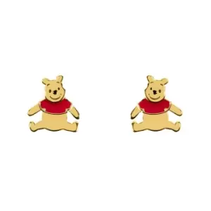 Disney Winnie The Pooh Sterling Silver Gold Plated Earrings E906415YL