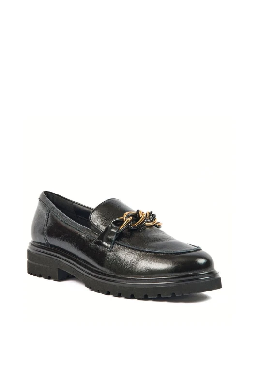 Image of Pod Womens Tate Slip On Leather Shoes UK Size 7 (EU 41) Black POD051-BLACK-7