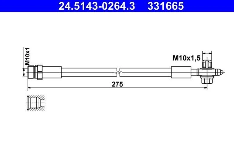 Image of Brake hose ATE 24.5143-0264.3