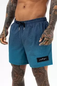 Image of Speckle Fade Scribble Patch Swim Shorts