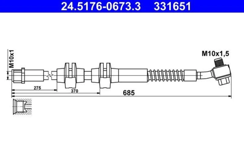 Image of Brake hose ATE 24.5176-0673.3
