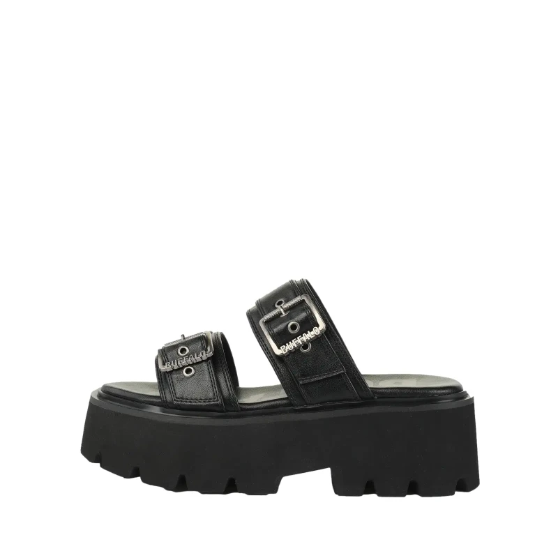 Image of Buffalo Womens wedge sandals Buffalo Brake Two Strape Noir Female 40