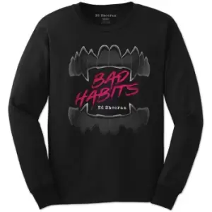 Ed Sheeran - Bad Habits Unisex XX-Large Long Sleeved T-Shirt - Black