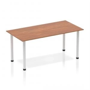 image of Trexus Straight Table Post Leg Silver 1400 Walnut Ref BF00185