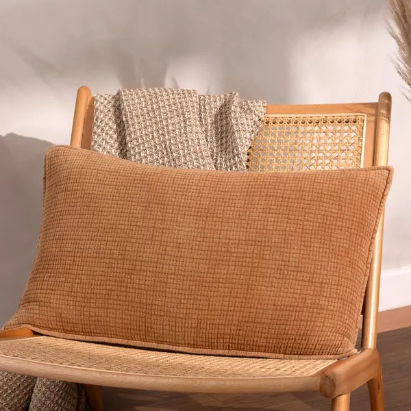 Image of Ribble Cushion Pecan, Pecan / 40 x 60cm / Polyester Filled