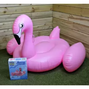 image of 170x100x95CM Pink Flamingo Lounger pvc Handles Pool Swimming Kid's Inflatable