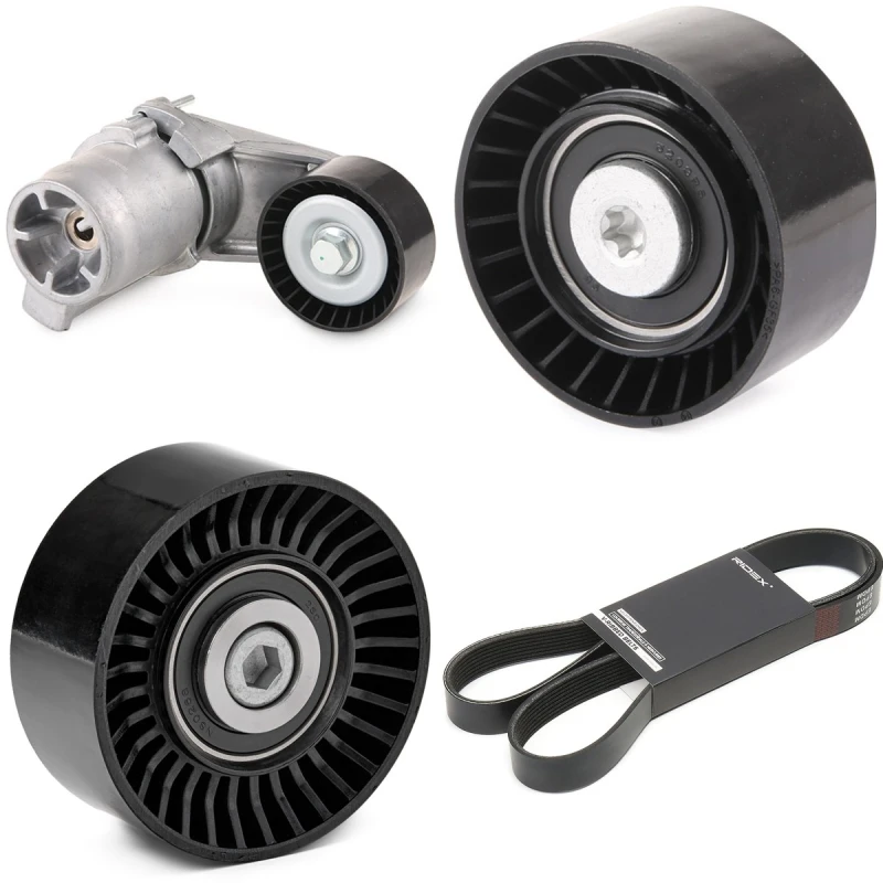 Image of RIDEX 542R0565 V-ribbed belt set Check alternator freewheel clutch & replace if necessary V-Ribbed Belt Set (542)