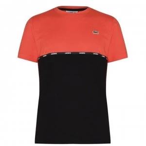 image of Lacoste Tape T Shirt - Orange/Blk 6MX