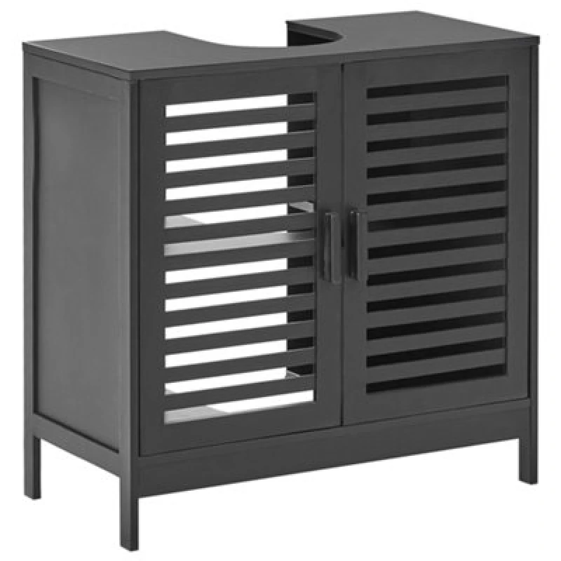 Image of Beliani Vanity Unit Missoula Bamboo Wood 60 Cm Black