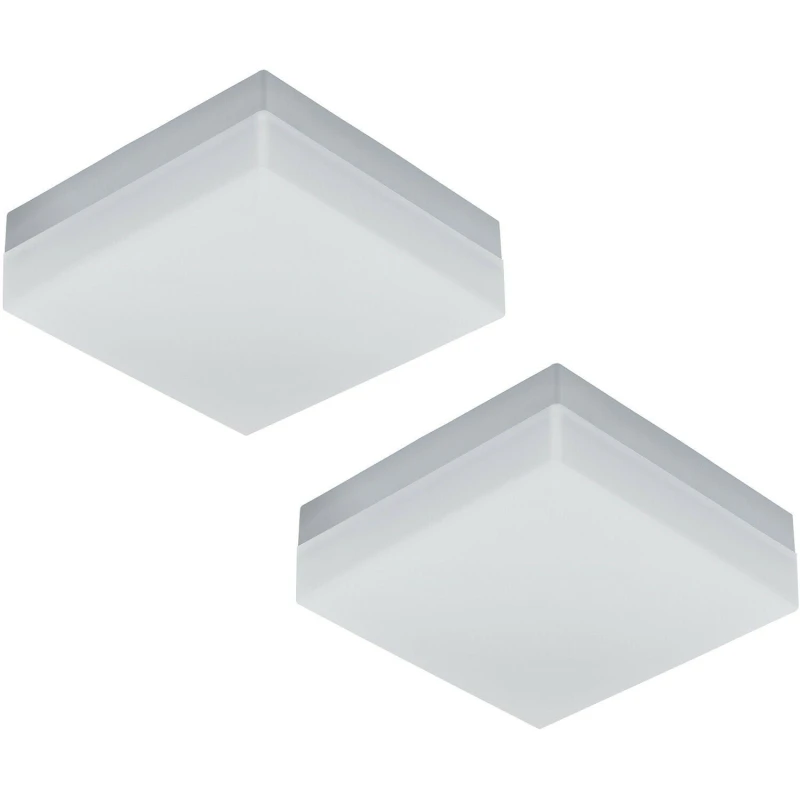 Image of Loops 2 PACK IP44 Outdoor Wall Light White Plastic 8.2W Built in LED Porch Lamp White