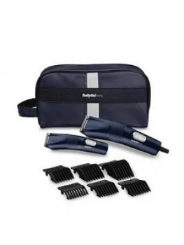 image of Babyliss The Blue Edition Hair Clipper Gift Set Complete With Trimmer And Wash Bag