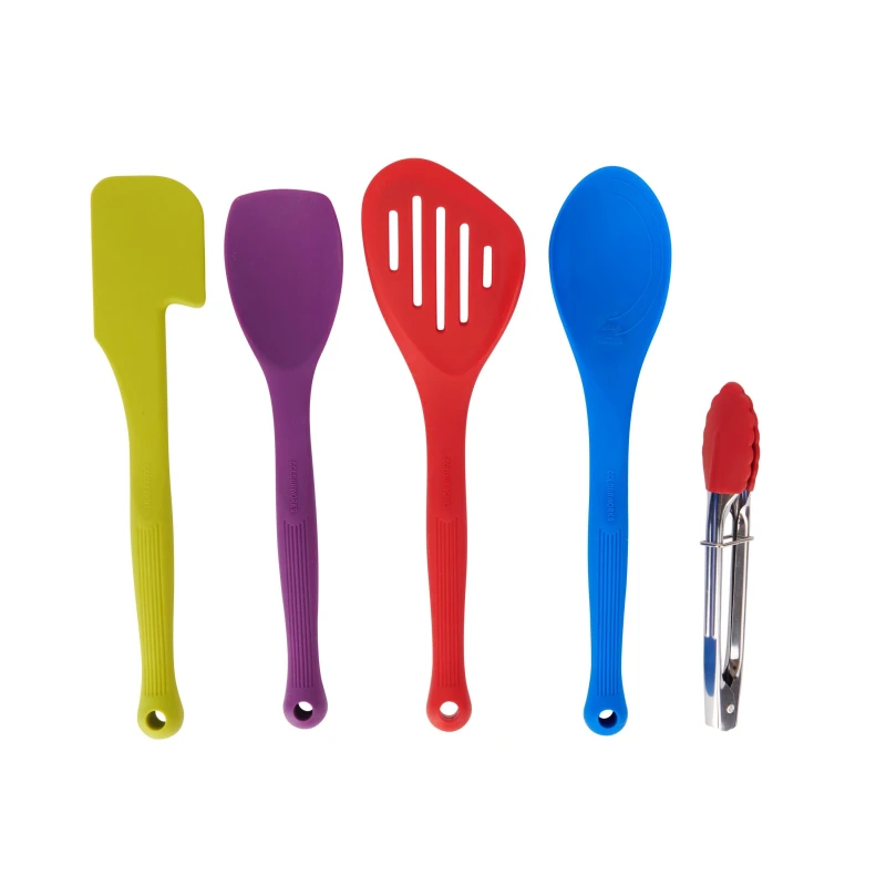 Image of Colourworks 5 Piece Silicone Cooking Utensils Set Green