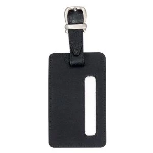 Image of Alassio Luggage Tag 115mm x 70mm Leather-look Black