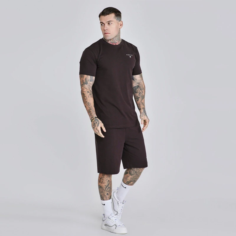 Image of SikSilk Mens Short-Sleeve T-Shirt and Shorts Set Brown male X Large