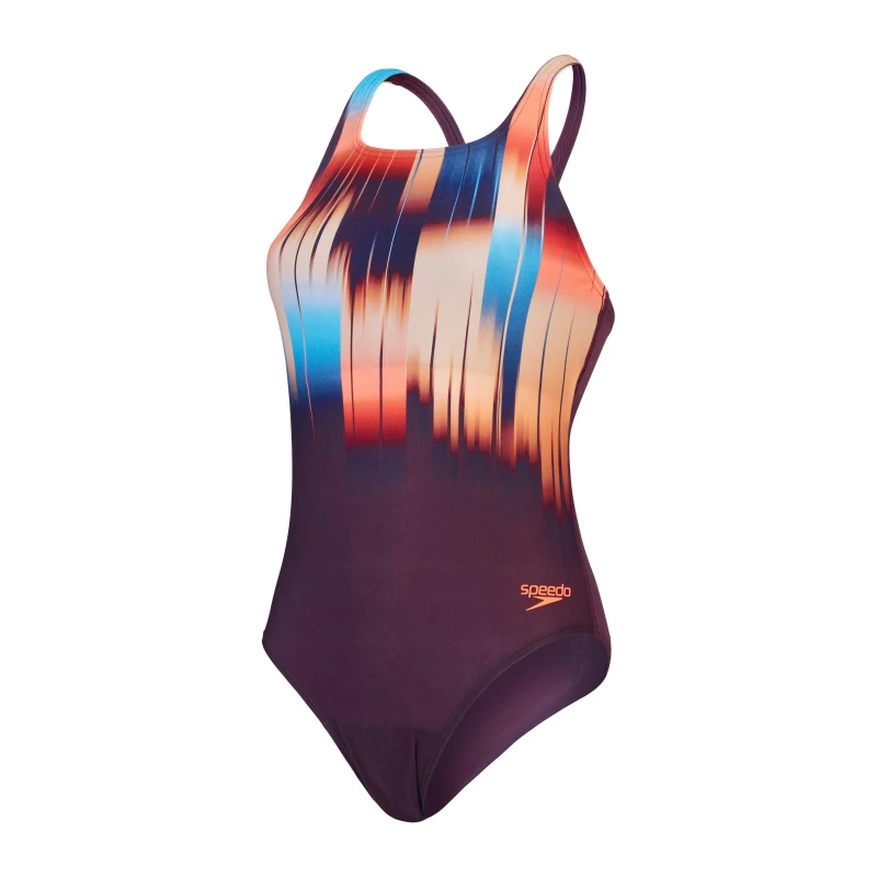 Image of Speedo Digital Printed Medalist Swimsuit Womens - Purple Purple 10