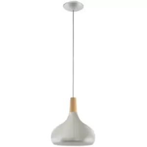 image of Netlighting Sabinar 1 Light Medium Dome Ceiling Pendant Brushed Silver, E27