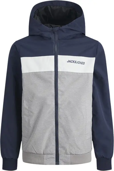 Image of Jack & Jones junior Rush blocking hooded jacket Jacket grey blue 8 Years Men