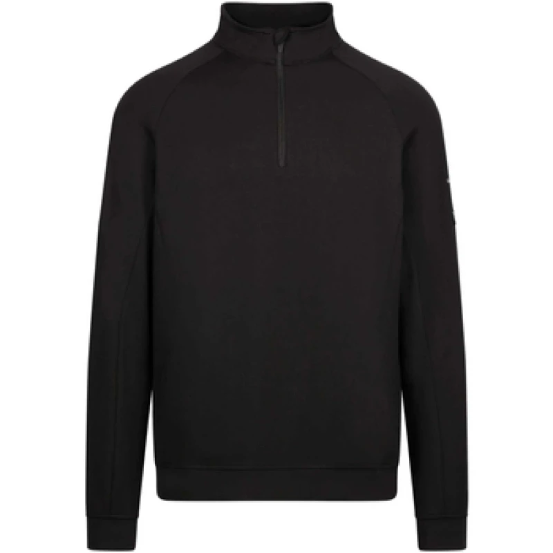 Image of Trespass Trespass Men Zakery Half Zip Sweatshirt in Black Size: Small Black S Male 5063806987093