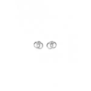 image of Ladies 18mm Rhodium Plated Forever Links Stud Earrings